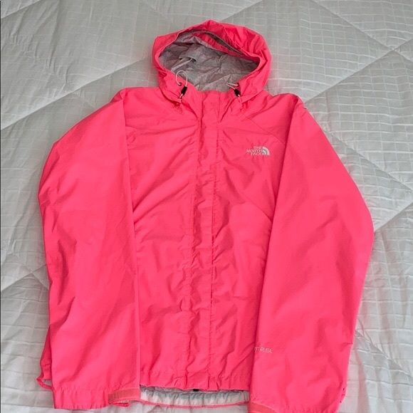 neon pink rain jacket
